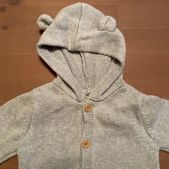 18 Months - 18M baby outfit with ears, light Grey sweather 100% cotton Pekkle - Picture 4 of 6
